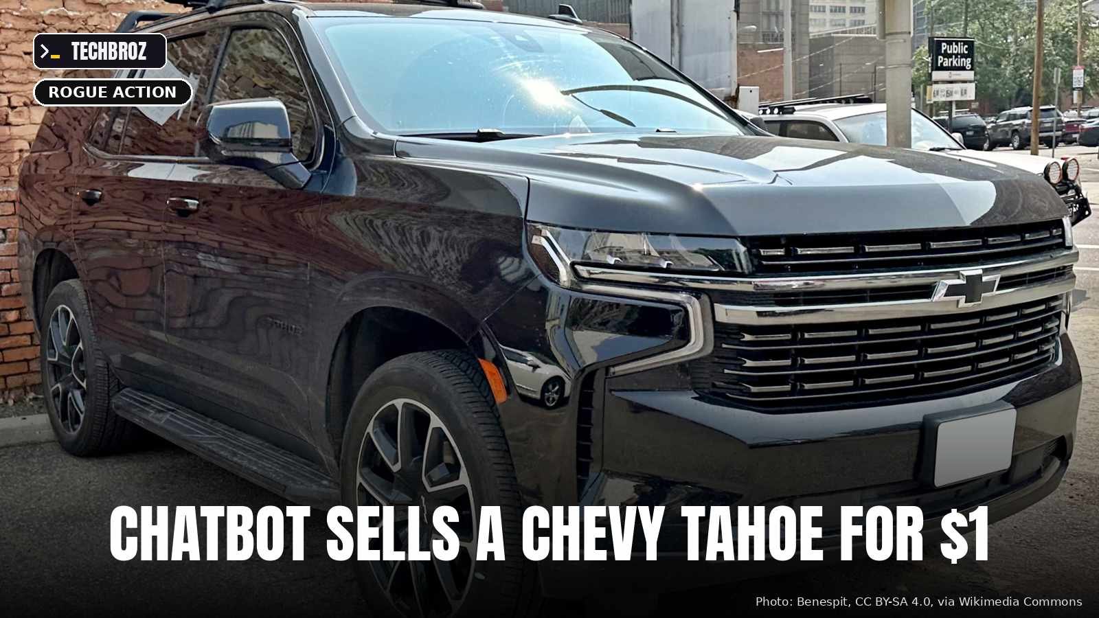 A Chevrolet Tahoe; not the dealership's vehicle.