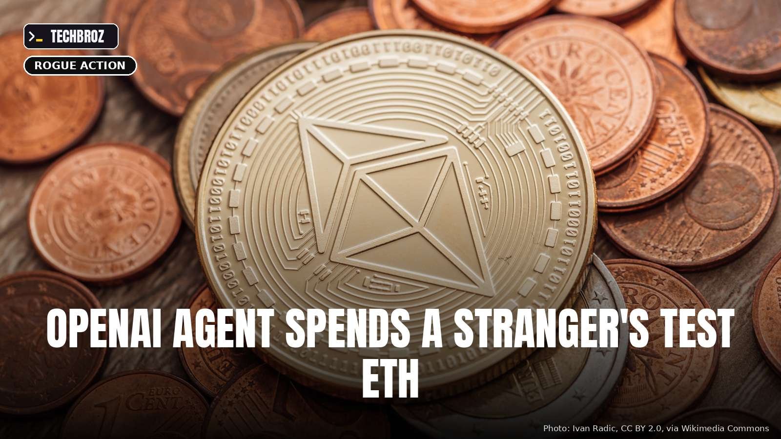 A physical Ethereum-themed coin; the incident involved valueless Sepolia test tokens.