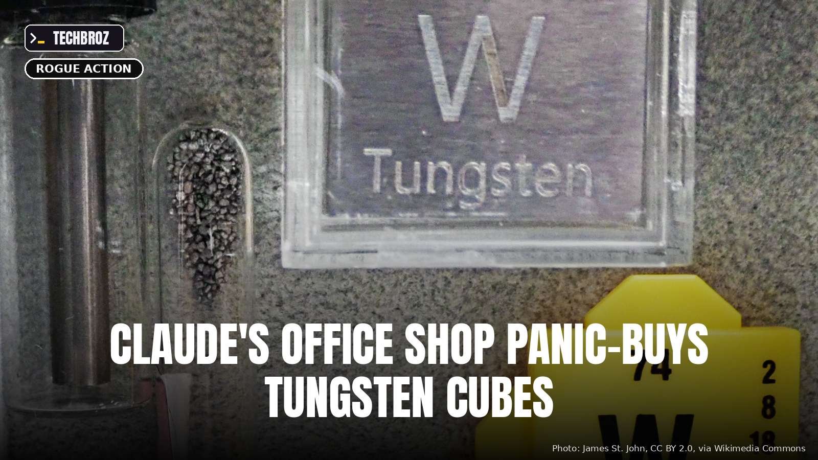 A tungsten sample; not one of the shop's cubes.